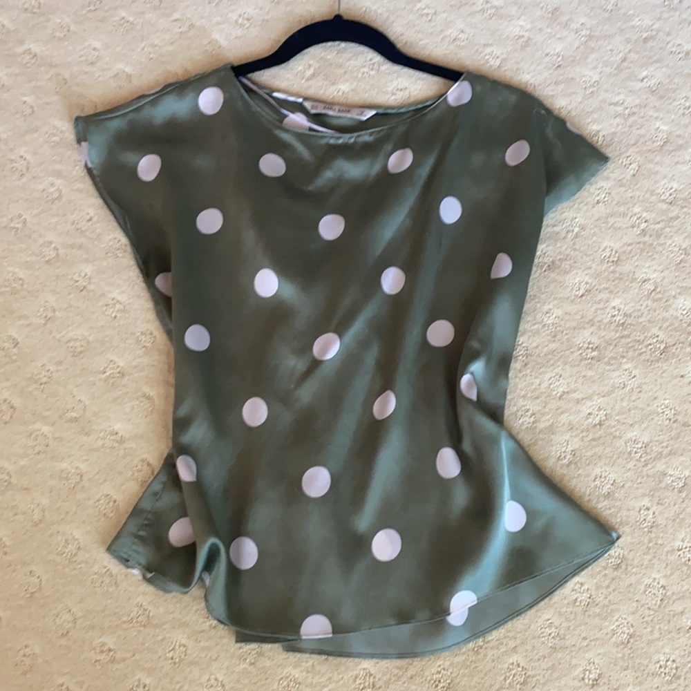Satin polka dot shirt